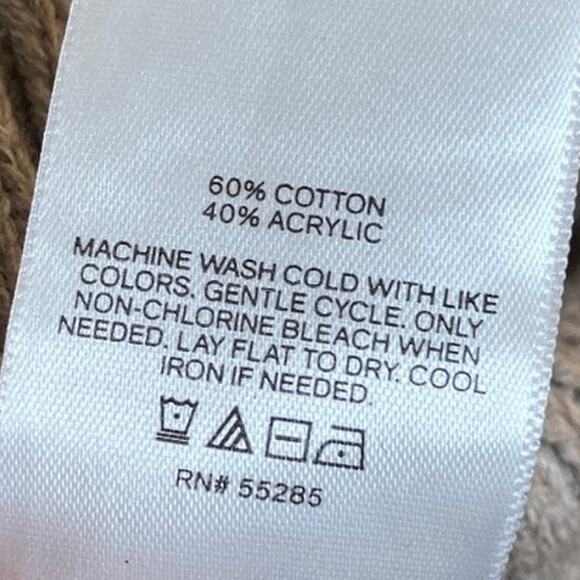 Express Womens Sweater Brown Cable Knitted Mock Neck Long Sleeve Tunic Large - Picture 7 of 12